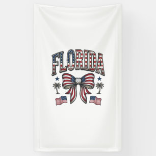 Patriotic Florida Vintage Bow Fourth of July Shirt Banner