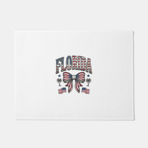 Patriotic Florida Vintage Bow Fourth of July Shirt Doormat