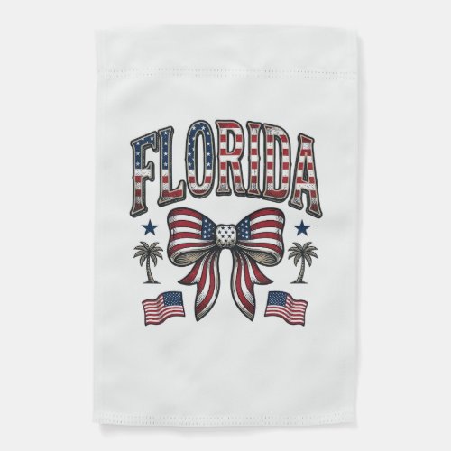 Patriotic Florida Vintage Bow Fourth of July Shirt Garden Flag