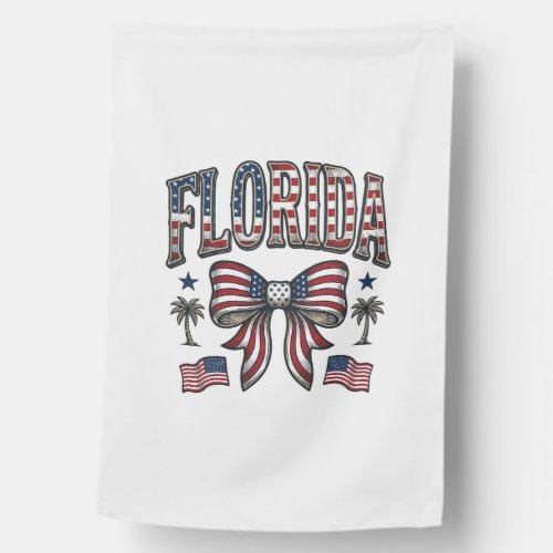 Patriotic Florida Vintage Bow Fourth of July Shirt House Flag