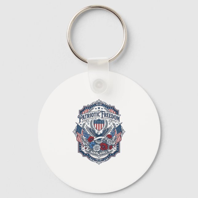Patriotic Florist Vector Graphic Tee_1 Keychain (Front)