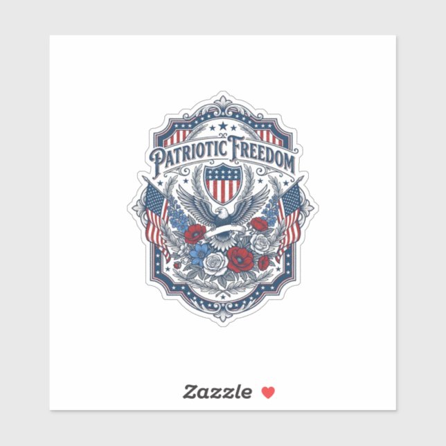 Patriotic Florist Vector Graphic Tee_1 Sticker (Sheet)