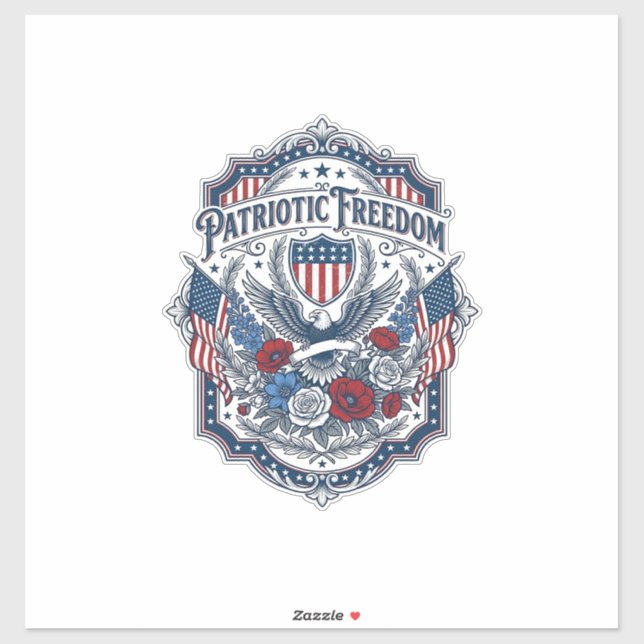 Patriotic Florist Vector Graphic Tee_1 Sticker (Sheet)