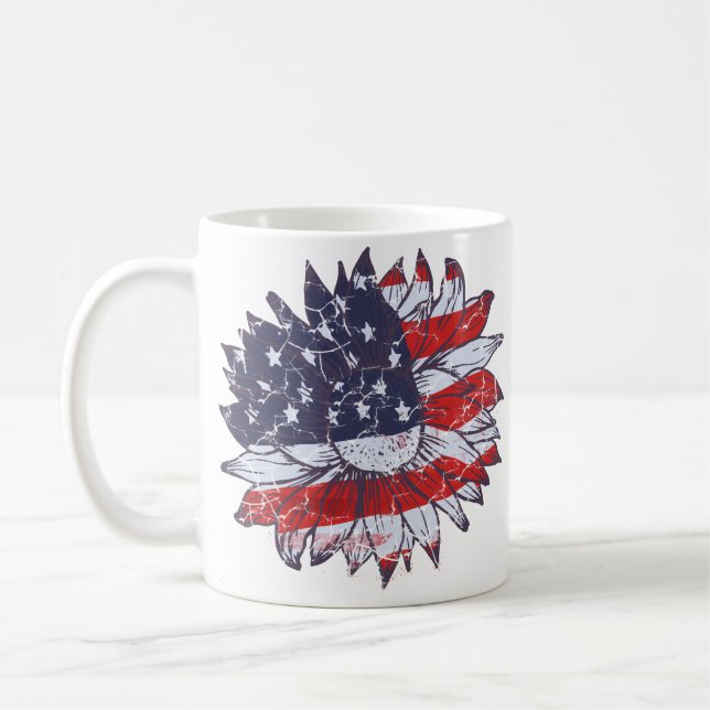 Patriotic Flower Mug (Left)