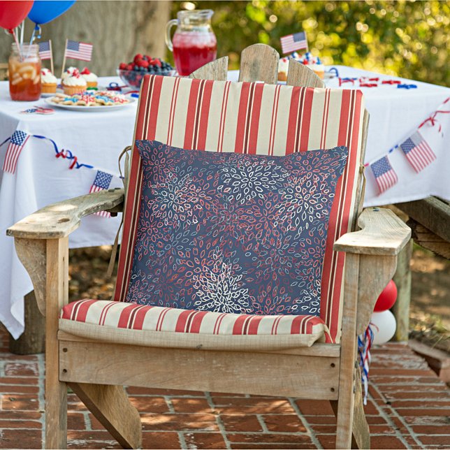 Patriotic flowers outdoor pillow (Creator Uploaded)