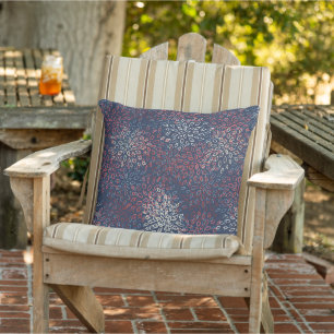 Patriotic flowers outdoor pillow