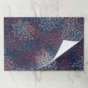 Patriotic flowers paper placemats