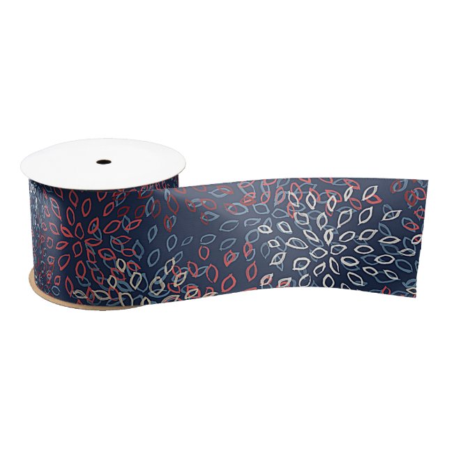 Patriotic flowers  satin ribbon (Spool)