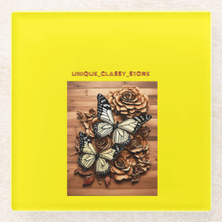 "Patriotic Flutter: 3D Laser Burn Engraving Design Glass Coaster