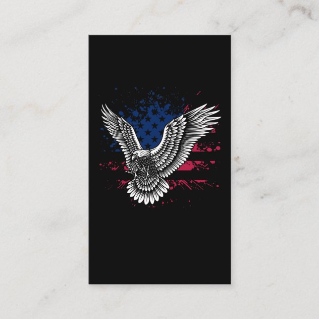 Patriotic Flying Bird American Flag Eagle Business Card (Front)