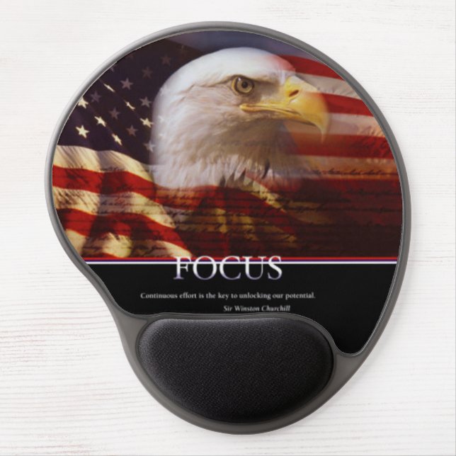 Patriotic Focus Design Gel Mouse Pad (Front)