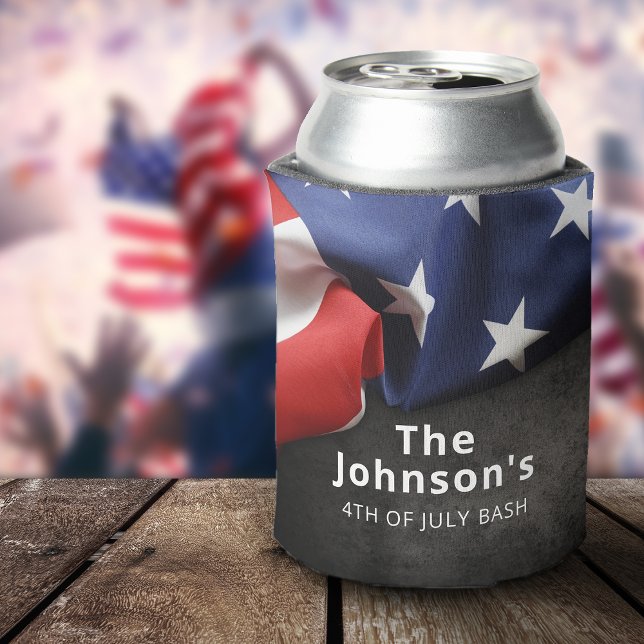 Patriotic Folded American Flag Personalized Can Cooler (Patriotic Folded American Flag Personalized Can Cooler)