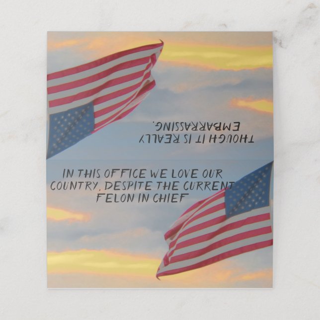 Patriotic Folded Place Card (Outside Unfolded)