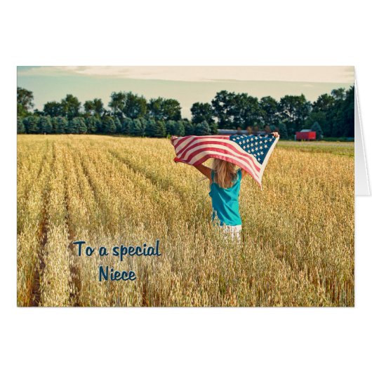 Patriotic for Niece Cards (Front Horizontal)