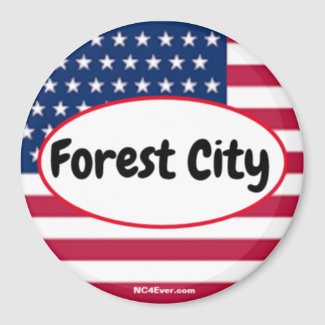 Patriotic Forest City Refrigerator Magnet