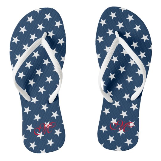 Patriotic fourth 4th of July party flip flops | Zazzle.com