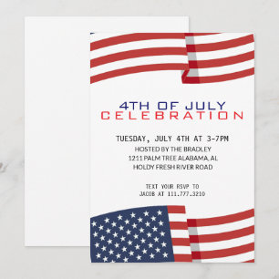 Patriotic Fourth of July Independence Day Invitation