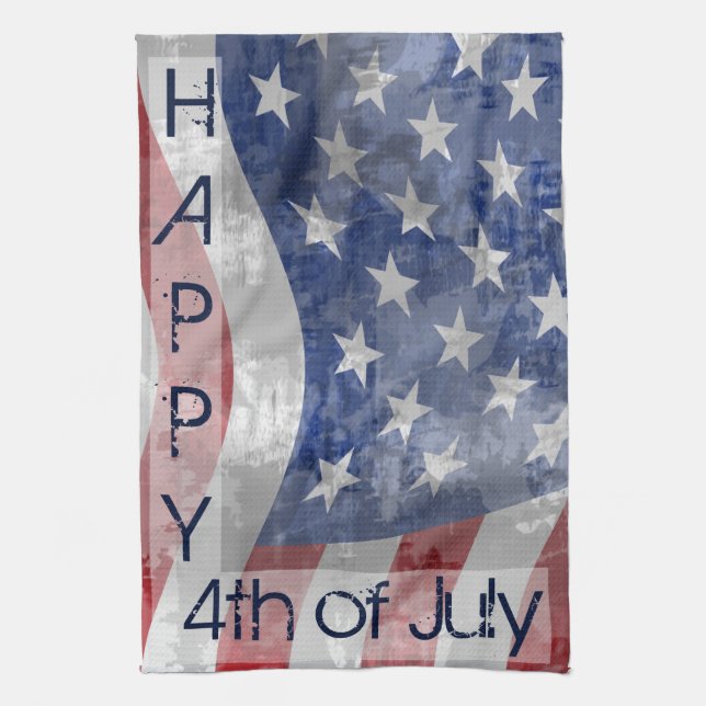Patriotic Fourth of July Kitchen Towel (Vertical)