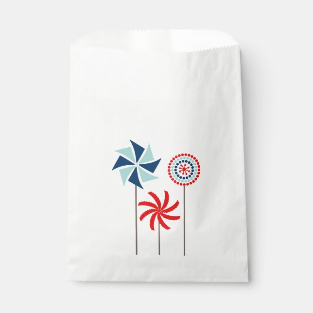Patriotic Fourth of July Pinwheel Favor Bags (Front)