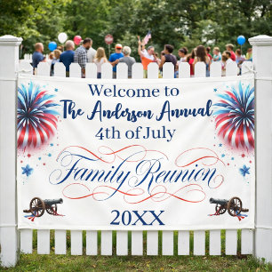 Patriotic Fourth of July Reunion Welcome Banner