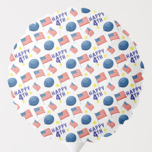 Patriotic Fourth of July seamless pattern on a Bal Balloon