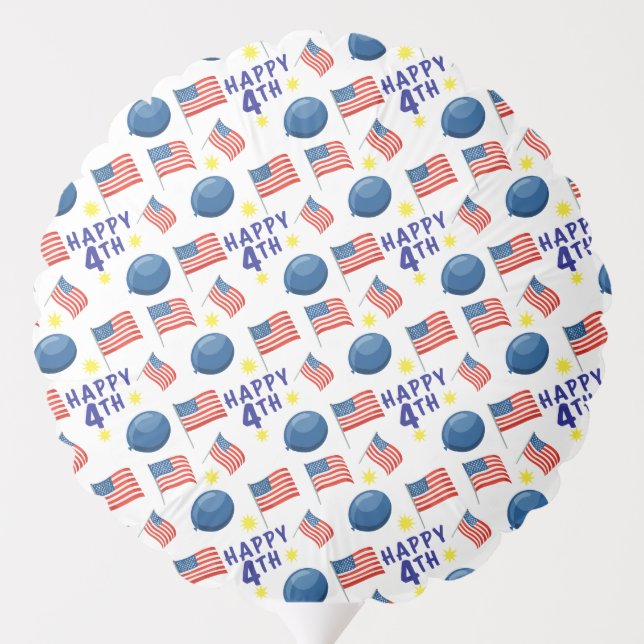Patriotic Fourth of July seamless pattern on a Bal Balloon (Back)