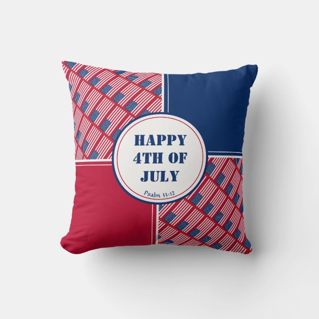 Patriotic FOURTH OF JULY  Throw Pillow (Front)