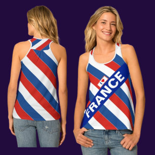 Patriotic France Flag Tank Top