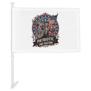 Patriotic Frankenstein Freedom Brute Horror Monste Car Flag