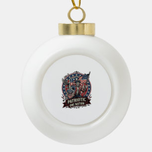 Patriotic Frankenstein Freedom Brute Horror Monste Ceramic Ball Christmas Ornament