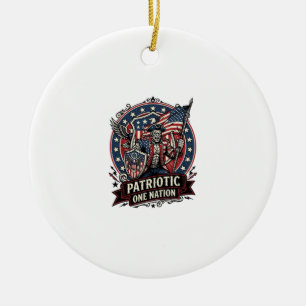 Patriotic Frankenstein Freedom Brute Horror Monste Ceramic Ornament