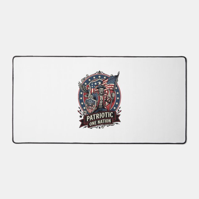 Patriotic Frankenstein Freedom Brute Horror Monste Desk Mat (Front)