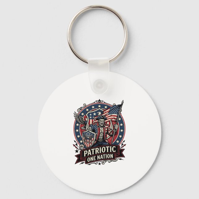 Patriotic Frankenstein Freedom Brute Horror Monste Keychain (Front)