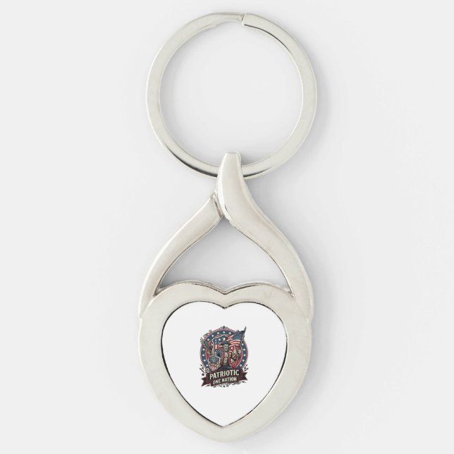 Patriotic Frankenstein Freedom Brute Horror Monste Keychain (Front)