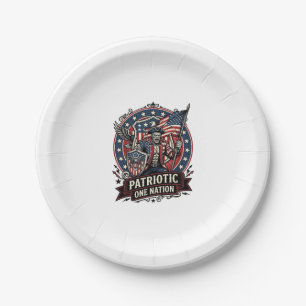 Patriotic Frankenstein Freedom Brute Horror Monste Paper Plates