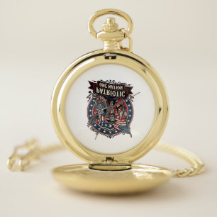 Patriotic Frankenstein Freedom Brute Horror Monste Pocket Watch