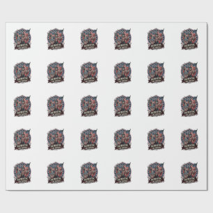 Patriotic Frankenstein Freedom Brute Horror Monste Wrapping Paper