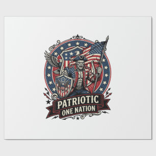 Patriotic Frankenstein Freedom Brute Horror Monste Wrapping Paper