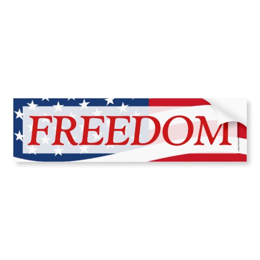 Patriotic Freedom American Flag Decal Car Bumper Sticker | Zazzle