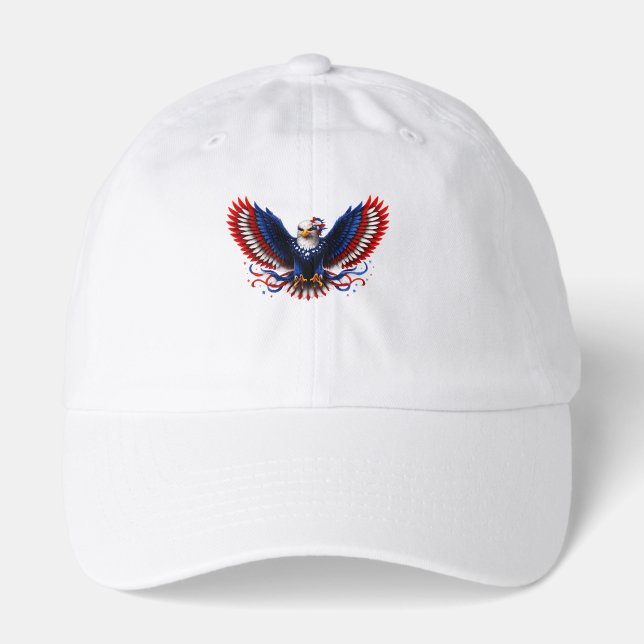 Patriotic Freedom Eagle Wings – Red White Blue Ame Hat (Front)