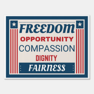 Patriotic Freedom Election Yard Sign 