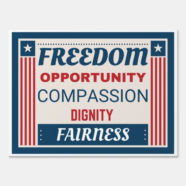 Patriotic Freedom Election Yard Sign  (Front)