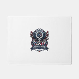 Patriotic Freedom Guitarist Skull Music Rock Metal Doormat