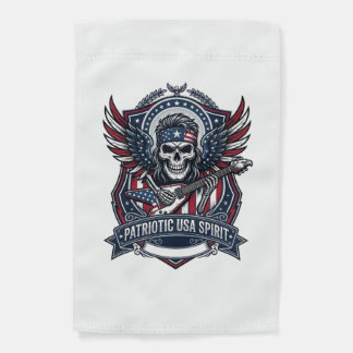 Patriotic Freedom Guitarist Skull Music Rock Metal Garden Flag