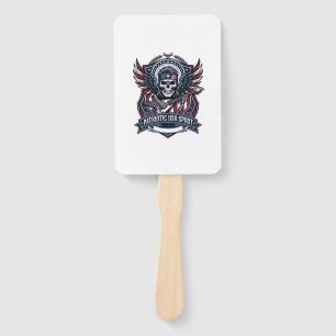 Patriotic Freedom Guitarist Skull Music Rock Metal Hand Fan