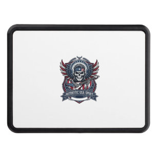 Patriotic Freedom Guitarist Skull Music Rock Metal Hitch Cover