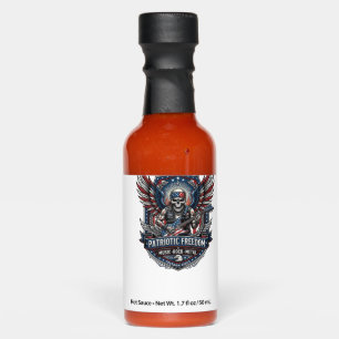 Patriotic Freedom Guitarist Skull Music Rock Metal Hot Sauces