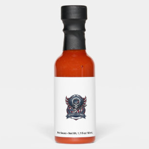 Patriotic Freedom Guitarist Skull Music Rock Metal Hot Sauces