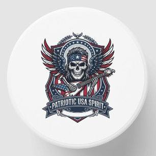 Patriotic Freedom Guitarist Skull Music Rock Metal Mini Candle Favors