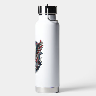 Patriotic Freedom Guitarist Skull Music Rock Metal Water Bottle
